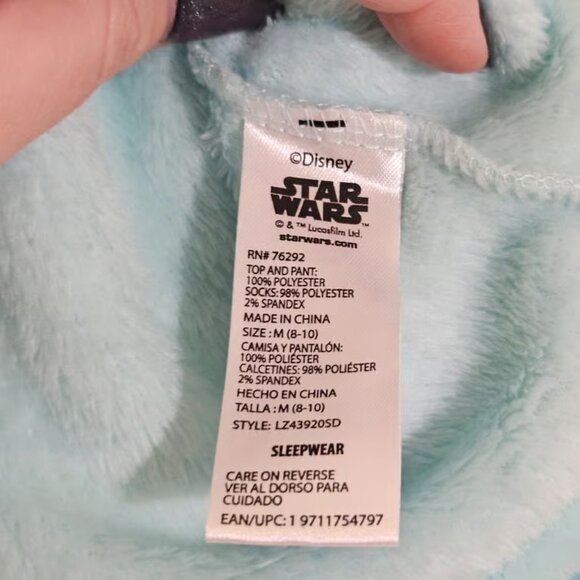Disney Women's Top Aqua Size M 100 Star Wars Cute Grogu Fleece PJ Super Soft - Picture 3 of 8